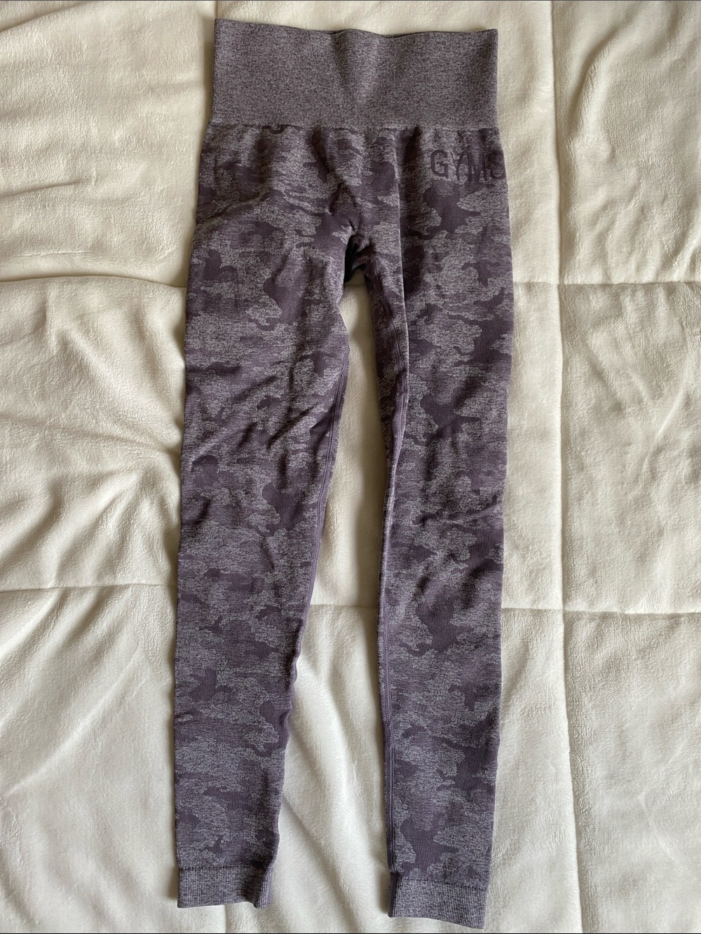 Girls Seamless High-Waist Camo Leggings - Purple